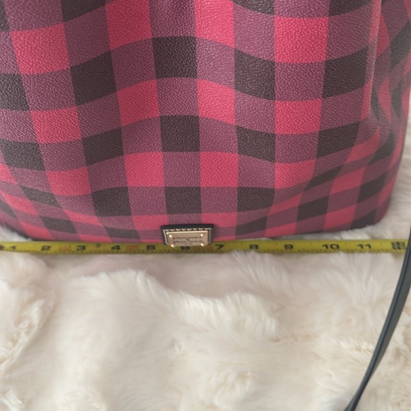 Dooney & Bourke Pink and Black Plaid Handbag - Picture 8 of 9